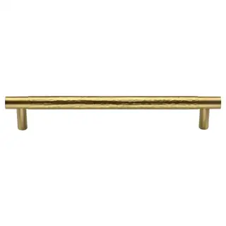 HAM4461 256-SB M&period;Marcus Heritage Brass Cabinet Pull Partial Hammered Design 256mm CTC Satin Brass finish