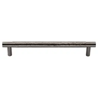 HAM4461 256-SN M&period;Marcus Heritage Brass Cabinet Pull Partial Hammered Design 256mm CTC Satin Nickel finish