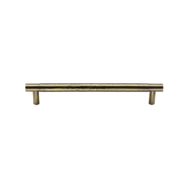 Click Here To Enlarge This Photo Of HAM4461 96-AT M&period;Marcus Heritage Brass Cabinet Pull Partial Hammered Design 96mm CTC Antique Brass finish