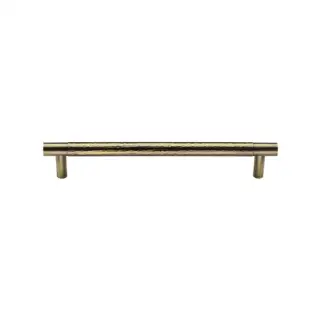 HAM4461 96-AT M&period;Marcus Heritage Brass Cabinet Pull Partial Hammered Design 96mm CTC Antique Brass finish