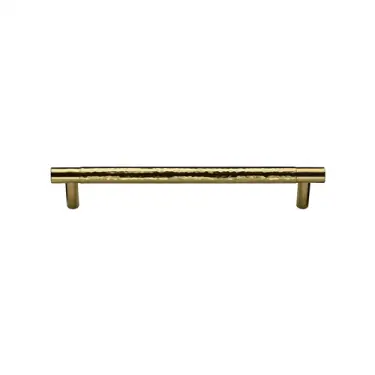 Click Here To Enlarge This Photo Of HAM4461 96-PB M&period;Marcus Heritage Brass Cabinet Pull Partial Hammered Design 96mm CTC Polished Brass finish