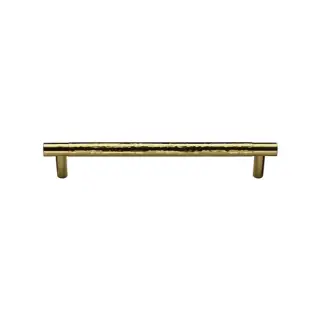 HAM4461 96-PB M&period;Marcus Heritage Brass Cabinet Pull Partial Hammered Design 96mm CTC Polished Brass finish
