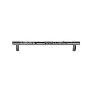 HAM4461 96-PC M&period;Marcus Heritage Brass Cabinet Pull Partial Hammered Design 96mm CTC Polished Chrome finish