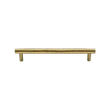 Click Here To Enlarge This Photo Of HAM4461 96-SB M&period;Marcus Heritage Brass Cabinet Pull Partial Hammered Design 96mm CTC Satin Brass finish