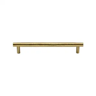 HAM4461 96-SB M&period;Marcus Heritage Brass Cabinet Pull Partial Hammered Design 96mm CTC Satin Brass finish