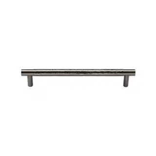 HAM4461 96-SN M&period;Marcus Heritage Brass Cabinet Pull Partial Hammered Design 96mm CTC Satin Nickel finish
