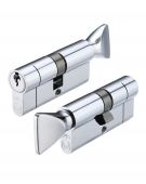 V5EP4535CTPCE - Zoo Hardware Vier V5 Euro Profile Cylinder & Turn 80mm &lpar;45&sol;35T&rpar; Polished Chrome
