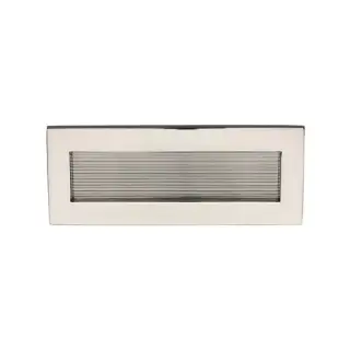 RR852 254&period;101-PNF M&period;Marcus Heritage Brass Reeded Letterplate 10" x 4" Polished Nickel finish