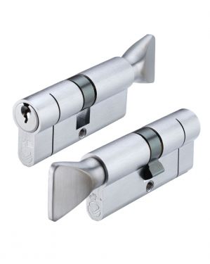 Click Here To Enlarge This Photo Of V5EP4540CTSCE - Zoo Hardware Vier V5 Euro Profile Cylinder & Turn 85mm &lpar;45&sol;40T&rpar; Satin Chrome