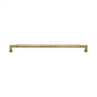 V1317 330-PB M&period;Marcus Heritage Brass Door Pull Handle Hammered Bauhaus Design 330mm Polished Brass finish