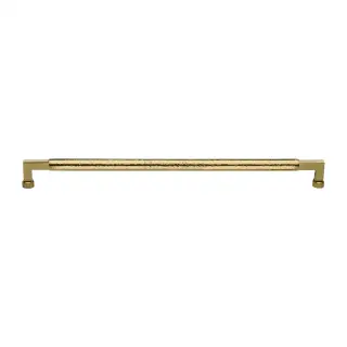 V1317 483-PB M&period;Marcus Heritage Brass Door Pull Handle Hammered Bauhaus Design 483mm Polished Brass finish