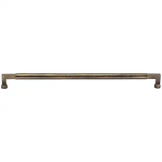 V1317 635-AT M&period;Marcus Heritage Brass Door Pull Handle Hammered Bauhaus Design 635mm Antique Brass finish