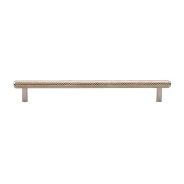 Click Here To Enlarge This Photo Of V4458 192-PNF M&period;Marcus Heritage Brass Cabinet Pull Complete Knurl Design 192mm CTC Polished Nickel finish