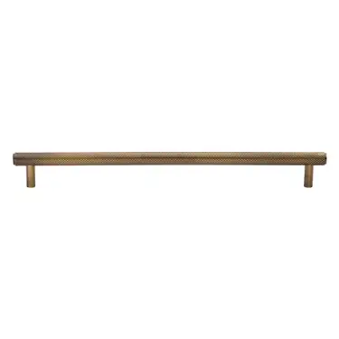 Click Here To Enlarge This Photo Of V4458 254-AT M&period;Marcus Heritage Brass Cabinet Pull Complete Knurl Design 254mm CTC Antique Brass finish
