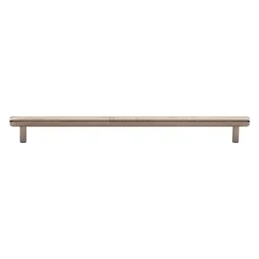 Click Here To Enlarge This Photo Of V4458 254-PNF M&period;Marcus Heritage Brass Cabinet Pull Complete Knurl Design 254mm CTC Polished Nickel finish