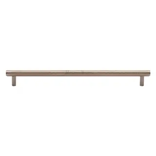 V4458 254-PNF M&period;Marcus Heritage Brass Cabinet Pull Complete Knurl Design 254mm CTC Polished Nickel finish