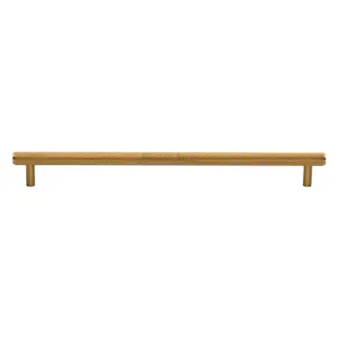 Click Here To Enlarge This Photo Of V4458 254-SB M&period;Marcus Heritage Brass Cabinet Pull Complete Knurl Design 254mm CTC Satin Brass finish