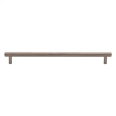 Click Here To Enlarge This Photo Of V4458 254-SN M&period;Marcus Heritage Brass Cabinet Pull Complete Knurl Design 254mm CTC Satin Nickel finish