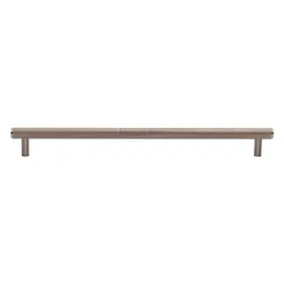 V4458 254-SN M&period;Marcus Heritage Brass Cabinet Pull Complete Knurl Design 254mm CTC Satin Nickel finish