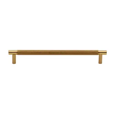 Click Here To Enlarge This Photo Of V4461 192-PB M&period;Marcus Heritage Brass Cabinet Pull Partial Knurl Design 192mm CTC Polished Brass finish
