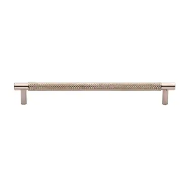 Click Here To Enlarge This Photo Of V4461 192-PNF M&period;Marcus Heritage Brass Cabinet Pull Partial Knurl Design 192mm CTC Polished Nickel finish