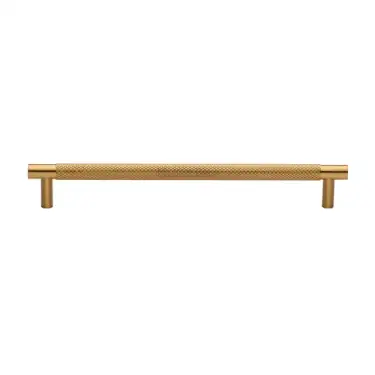 Click Here To Enlarge This Photo Of V4461 192-SB M&period;Marcus Heritage Brass Cabinet Pull Partial Knurl Design 192mm CTC Satin Brass finish