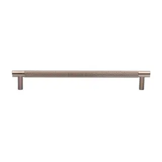 V4461 192-SN M&period;Marcus Heritage Brass Cabinet Pull Partial Knurl Design 192mm CTC Satin Nickel finish