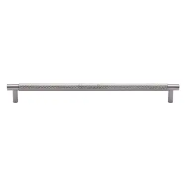 Click Here To Enlarge This Photo Of V4461 254-PC M&period;Marcus Heritage Brass Cabinet Pull Partial Knurl Design 254mm CTC Polished Chrome finish