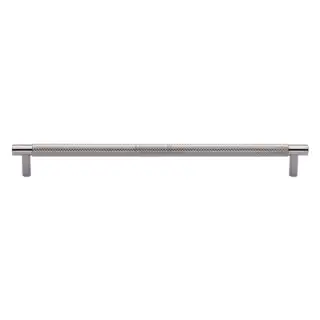V4461 254-PC M&period;Marcus Heritage Brass Cabinet Pull Partial Knurl Design 254mm CTC Polished Chrome finish