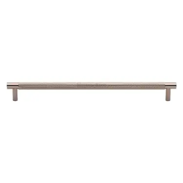 Click Here To Enlarge This Photo Of V4461 254-PNF M&period;Marcus Heritage Brass Cabinet Pull Partial Knurl Design 254mm CTC Polished Nickel finish