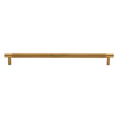 Click Here To Enlarge This Photo Of V4461 254-SB M&period;Marcus Heritage Brass Cabinet Pull Partial Knurl Design 254mm CTC Satin Brass finish