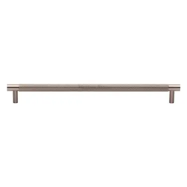 Click Here To Enlarge This Photo Of V4461 254-SN M&period;Marcus Heritage Brass Cabinet Pull Partial Knurl Design 254mm CTC Satin Nickel finish