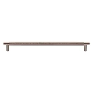V4461 254-SN M&period;Marcus Heritage Brass Cabinet Pull Partial Knurl Design 254mm CTC Satin Nickel finish