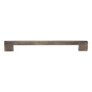V1395 457-AT Heritage Brass Door Pull Handle Metro Hammered Design 457mm Antique Brass Finish