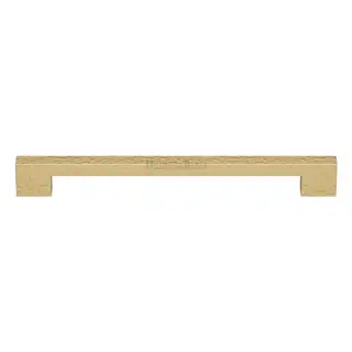 V1395 457-SB Heritage Brass Door Pull Handle Metro Hammered Design 457mm Satin Brass Finish