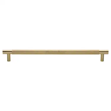 Click Here To Enlarge This Photo Of V1465 457-SB Heritage Brass Appliance Pull Knurled Design 457mm Satin Brass Finish