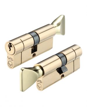 Click Here To Enlarge This Photo Of V5EP5040CTPBE - Zoo Hardware Vier V5 Euro Profile Cylinder & Turn 90mm &lpar;50&sol;40T&rpar; Polished Brass