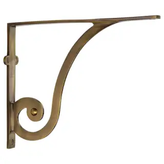 BR2170 10-AT Heritage Brass Ornate Shelf Bracket 10'' x 8'' Antique Brass finish