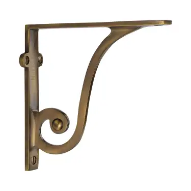 Click Here To Enlarge This Photo Of BR2170 6-AT Heritage Brass Ornate Shelf Bracket 6'' x 5'' Antique Brass finish