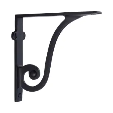 Click Here To Enlarge This Photo Of BR2170 6-BKMT Heritage Brass Ornate Shelf Bracket 6'' x 5'' Matt Black finish
