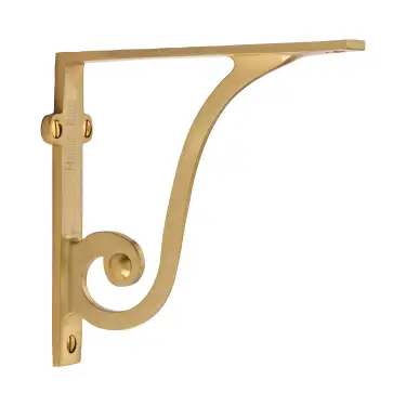 Click Here To Enlarge This Photo Of BR2170 6-SB Heritage Brass Ornate Shelf Bracket 6'' x 5'' Satin Brass finish