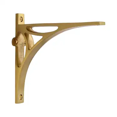 Click Here To Enlarge This Photo Of BR2190 6-SB Heritage Brass Bridge Shelf Bracket 6'' x 5'' Satin Brass finish