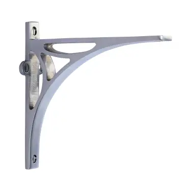 Click Here To Enlarge This Photo Of BR2190 6-SC Heritage Brass Bridge Shelf Bracket 6'' x 5'' Satin Chrome finish