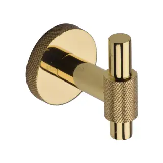 V1042-PB Heritage Brass Knurled Bar Hook Polished Brass Finish