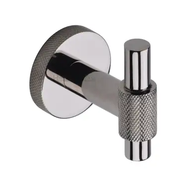 Click Here To Enlarge This Photo Of V1042-PNF Heritage Brass Knurled Bar Hook Polished Nickel Finish