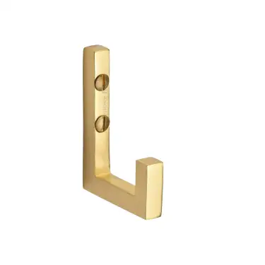 Click Here To Enlarge This Photo Of V1045-PB Heritage Brass Square Single Robe Hook Polished Brass finish