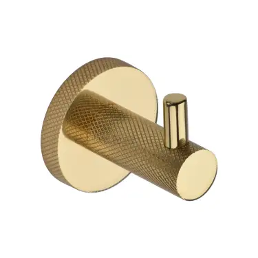 Click Here To Enlarge This Photo Of V1046-PB Heritage Brass Knurled Hook with Peg Polished Brass Finish