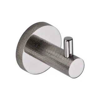V1046-PNF Heritage Brass Knurled Hook with Peg Polished Nickel Finish