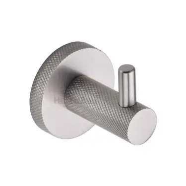 Click Here To Enlarge This Photo Of V1046-SN Heritage Brass Knurled Hook with Peg Satin Nickel Finish