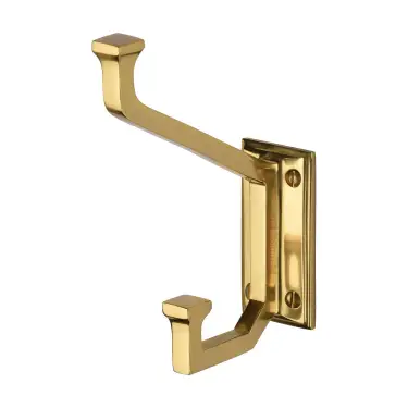 Click Here To Enlarge This Photo Of V1053-PB Heritage Brass Rectangular Hat and Coat Hook Polished Brass finish